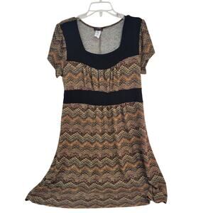 Candy Rain Plus 1x Brown Short Sleeve Long Dress
